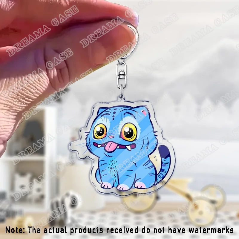 Cartoon Huntrix Saja Boys Derpy Tiger Acrylic Keychains Ring Double-Sided Key Chain Jewelry K-Pop Demon Hunters Fan Love Gifts