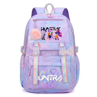 Anime KPop Demon Hunters Backpack Fashion High-capacity Backpack with Cartoon Character Graphics Rucksack Children Birthday Gift