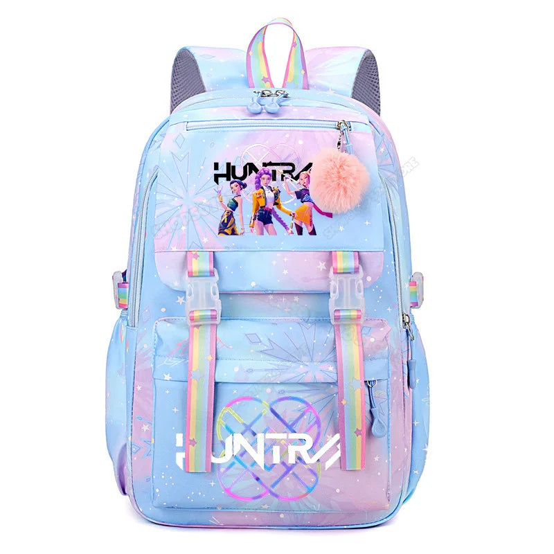 Anime KPop Demon Hunters Backpack Fashion High-capacity Backpack with Cartoon Character Graphics Rucksack Children Birthday Gift