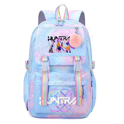Anime KPop Demon Hunters Backpack Fashion High-capacity Backpack with Cartoon Character Graphics Rucksack Children Birthday Gift
