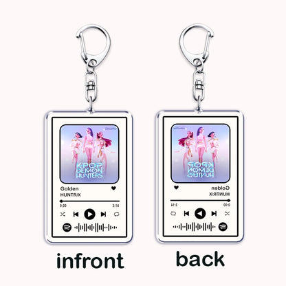 Hot Kpop Cartoon Demon Keychains for Women Accessories Bag Huntrix Saja Boys Rumi Zoey Jinu Mira Music Keying Jewelry Fans Gifts
