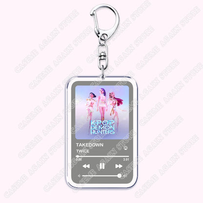 Trending Kpop Demon Hunters Keychains for Women Accessories Bag Huntrix Saja Boys Rumi Zoey Jinu Music Keying Jewelry Fans Gifts