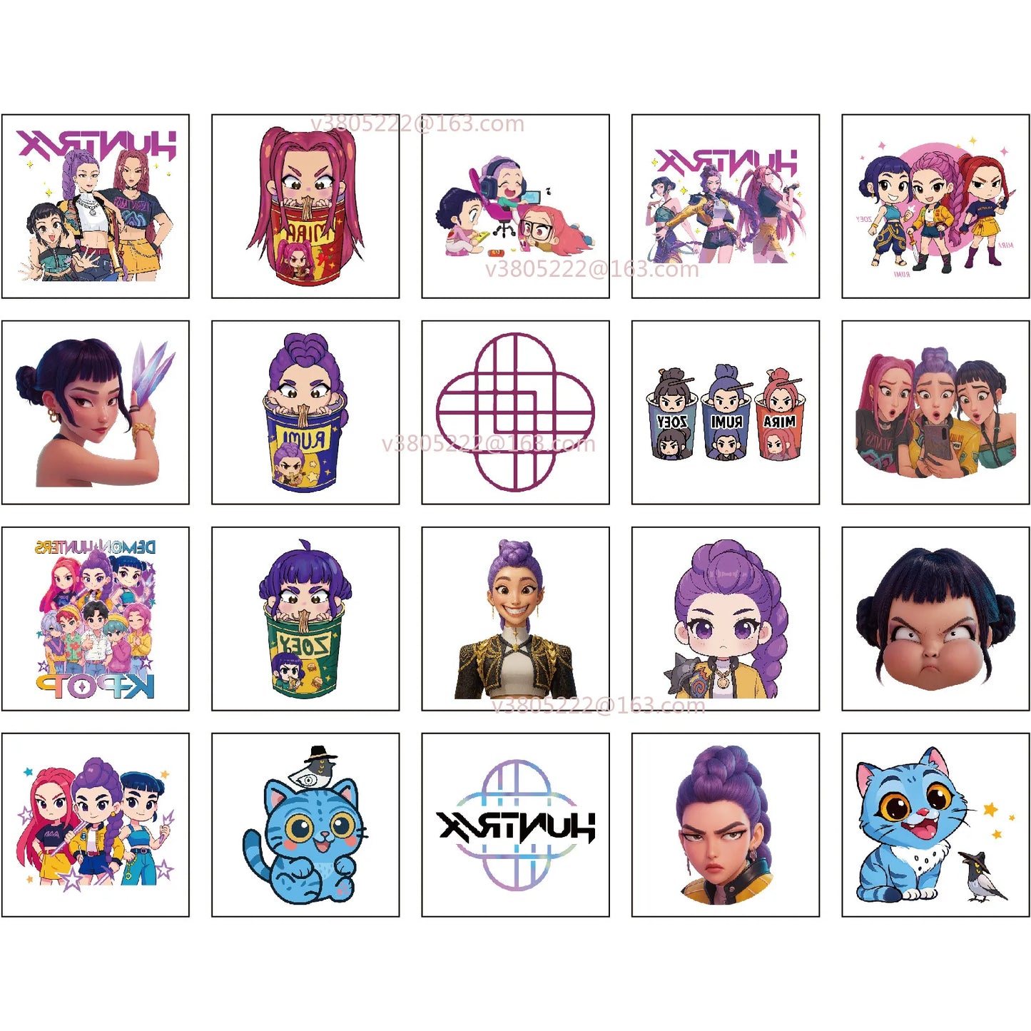 New 20pcs/set Cartoon Kpop Demon Hunters Rumi Kang Temporary Tattoo Sticker Rumi Tattoo Sticker Demonizing For Party Gifts