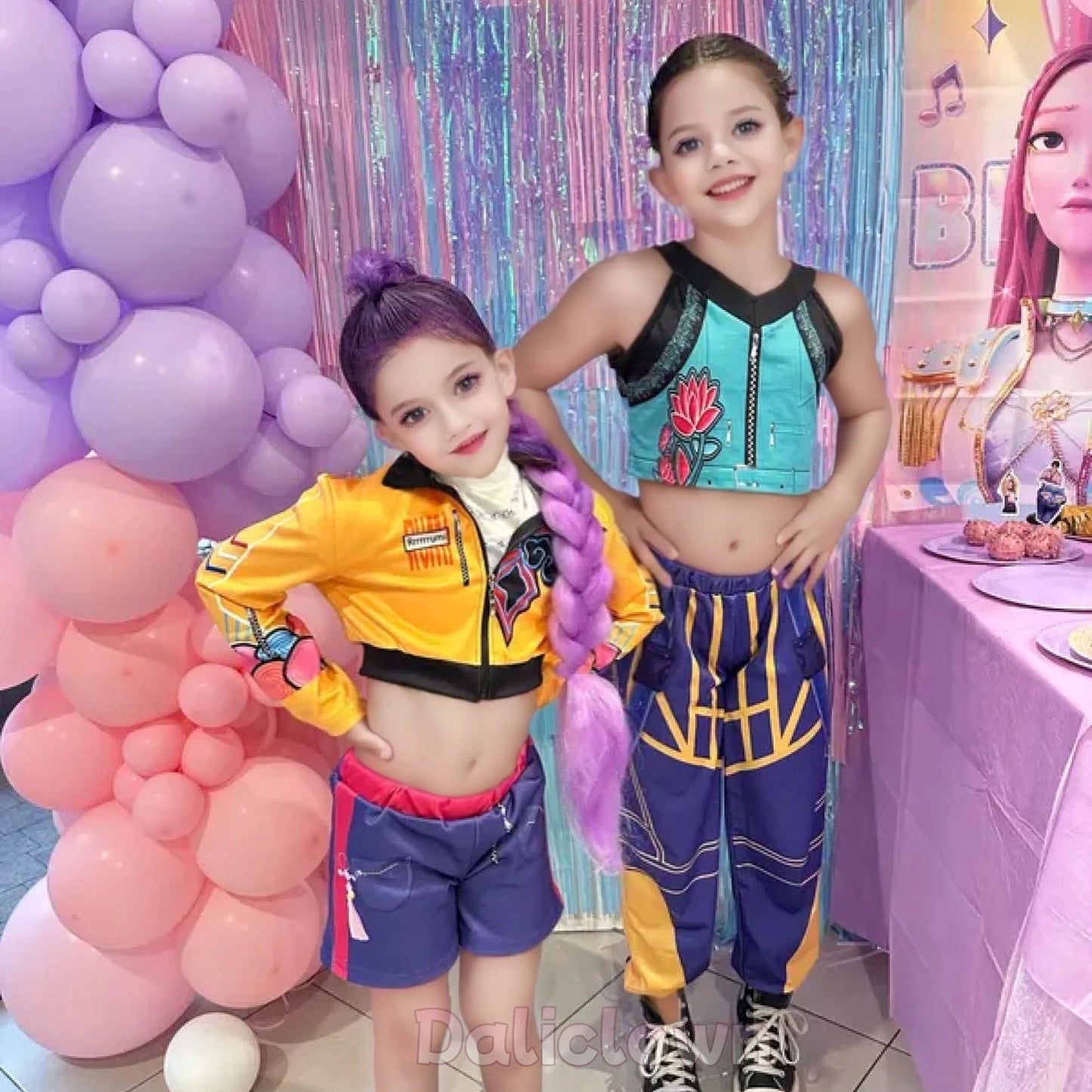 Kids KPop Demon Hunters Zoey Rumi Mira Costume Fancy Dress Cosplay Huntrix Anime Cosplay For Girl Halloween Carnival Party