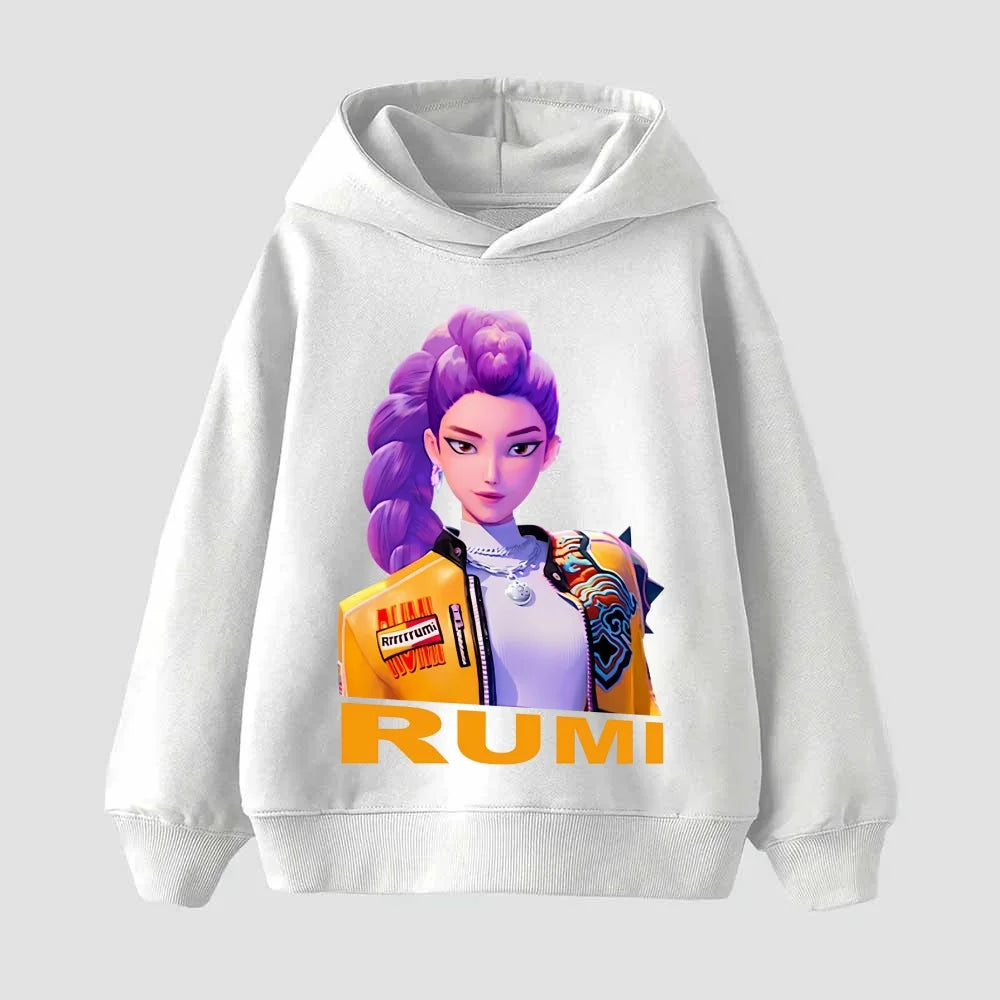 KPop Demon Hunters Hoodies Baby Girl Boy Clothes Fashion Casual Hooded Sweatshirts K-Pop Demon Hunters Pullover Kids Outfits Gif