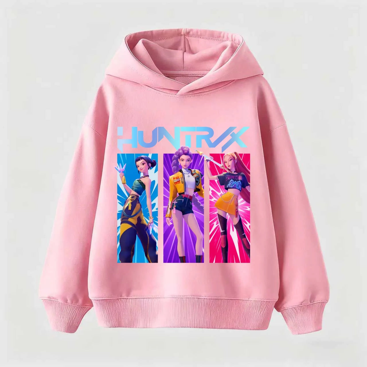 Korean KPop Demon Hunter Cartoon Girls Boy Hooded Sweatshirt Warm Children's Wave Fashion Casual Tops Casual Girls Clothing