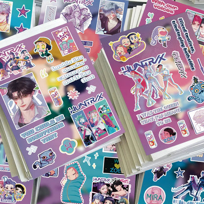 8 Sheets Kpop Demon Hunter Girl Group Stickers for Scrapbooking Journal DIY Craft Decoration