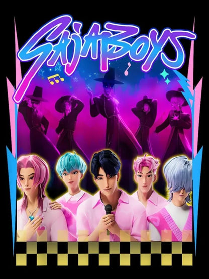 Saja Boys K Pop Demon Hunters Movie Poster Print For Bedroom Living Room Decor Cartoon Music Band Canvas Painting Wall Art