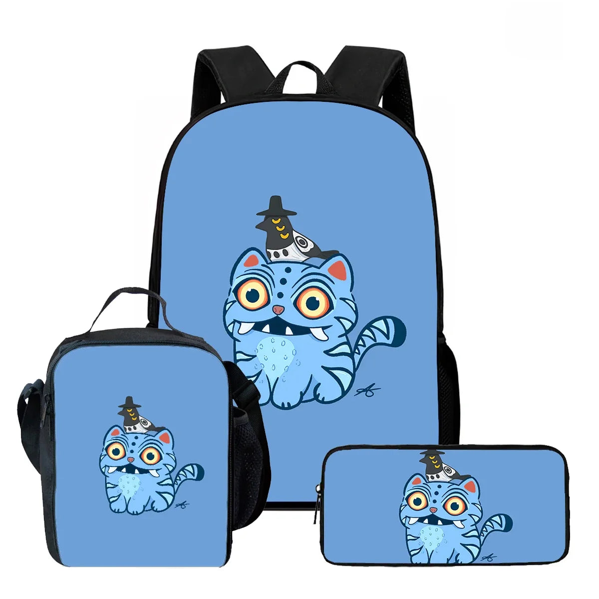 Cartoon KPop Demon Hunters Child School Backpack With Lunch Bags Pencil Bags For,Light Weight Child School Bags