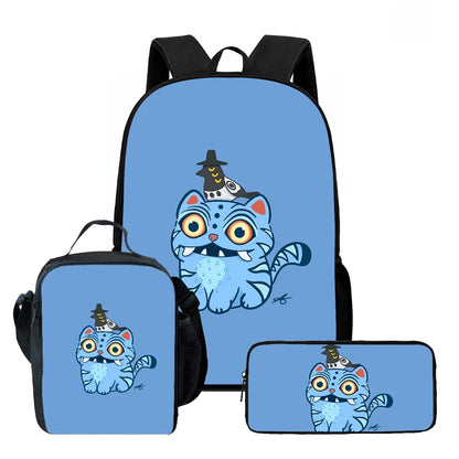 Cartoon KPop Demon Hunters Child School Backpack With Lunch Bags Pencil Bags For,Light Weight Child School Bags