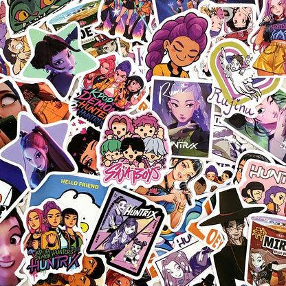 10/60PCS Anime  K-Pop Demon Hunters Stickers Anime Demon Hunters Derpy Tiger Waterproof Stickers for DIY Decoration