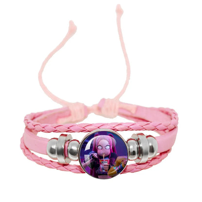KPop Demon Hunters Pink Handmade Glass Bracelet Huntr-x Rumi Zoey Mira Bangles Jewelry Accessories Fans Couples Gift