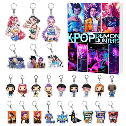 2025 Cartoon Kpop Demon Hunters Group Blind Box Christmas Advent Calendar Toy Story Anime Figure Surprise Gift Box Toy Gift