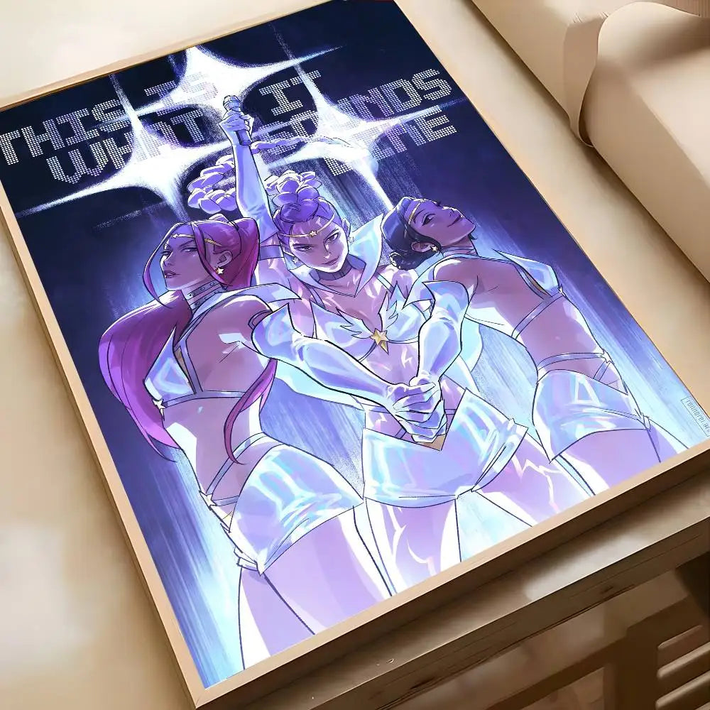 1PC K-POP DEMON HUNTERS Poster High-definition art sticker Self adhesive waterproof home decoration for living rooms bedrooms