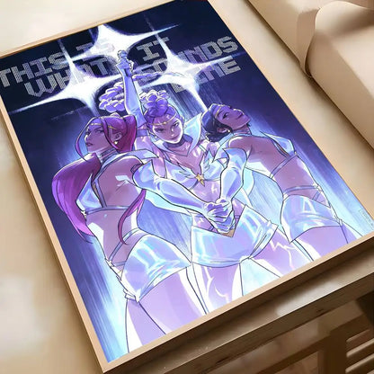 1PC K-POP DEMON HUNTERS Poster High-definition art sticker Self adhesive waterproof home decoration for living rooms bedrooms