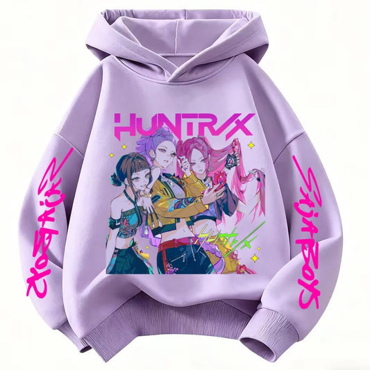 Toddler 3-12 Year Coat Boys Girls Tops Spring Leisure Sweatshirr Clothing 2026 Children Hoodie Popular Movie KPop Demon Hunters