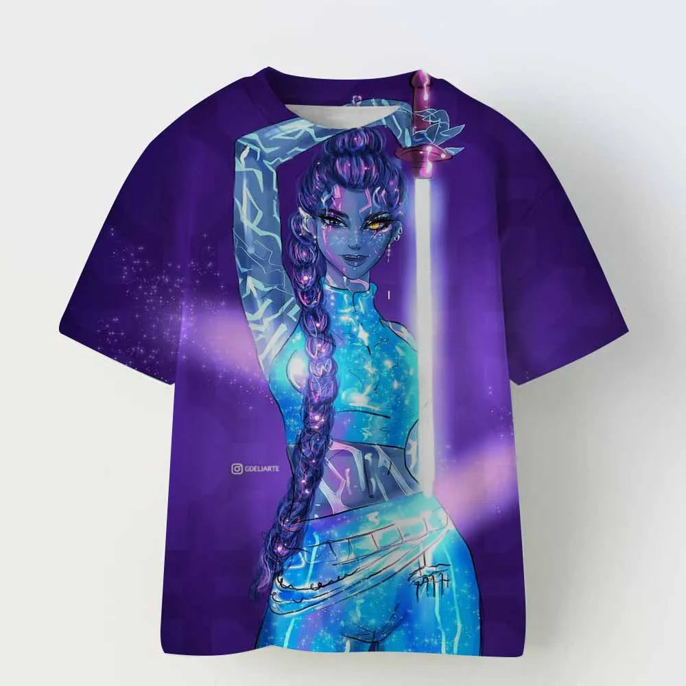 Vintage Rumi Tiger KPop Demon Hunters Print T-Shirt Anime Short Sleeve Tee Summer Girl Boy Shirt Casual Tops Crewneck Clothing