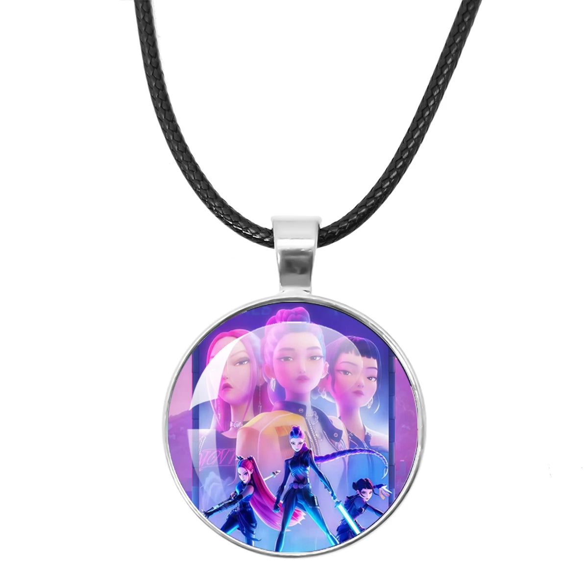 KPop Demon Hunters Leather Rope Necklace Huntr-x Rumi Zoey Mira Pendant Necklace Jewelry Accessories Cosplay Props Fans Gifts