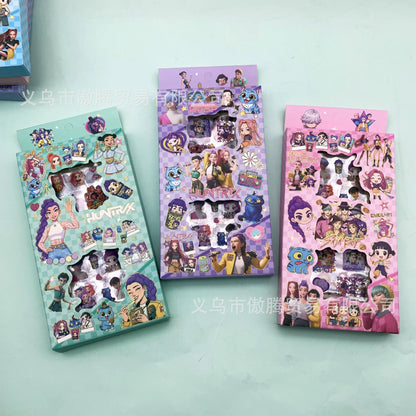 100PCS Kpop Demon Hunters Transparent Stickers Gift Box, Cute Journal & Scrapbook DIY Aesthetic Sticker Set for Fans