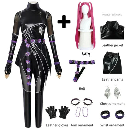 Kids Rumi Zoey Mira Demon Hunters Kpop Cosplay Costume for Child Girls Printed Clothing Roleplay Outfits Halloween Carnival Suit