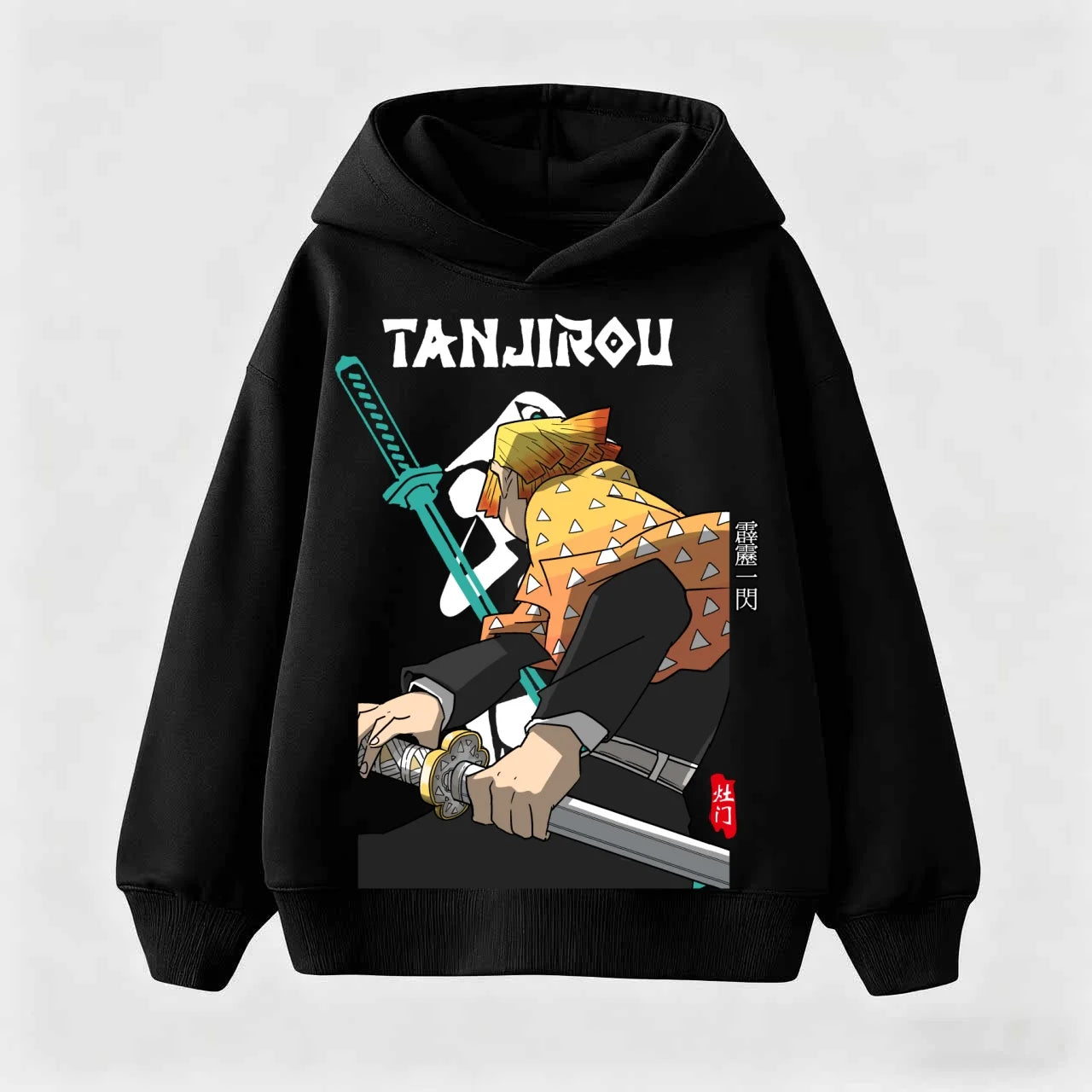 Kids Anime Demon Slayer Tomioka Print Cotton Hoodie Unisex Boys Girls Casual Tshirt 100-160cm Childrens Cartoon Clothes
