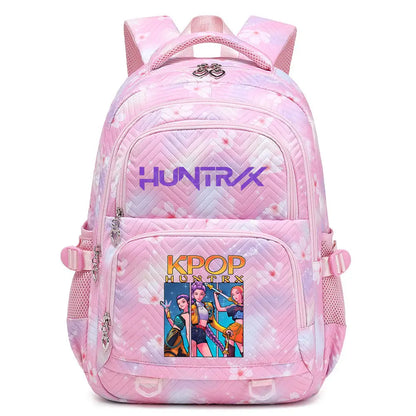 KPop Demon Hunters Backpack Rumi Mira Zoey HUNTR/X Saja Boys Print Cartoon School Bag Large Capacity Student Travel Backpacks