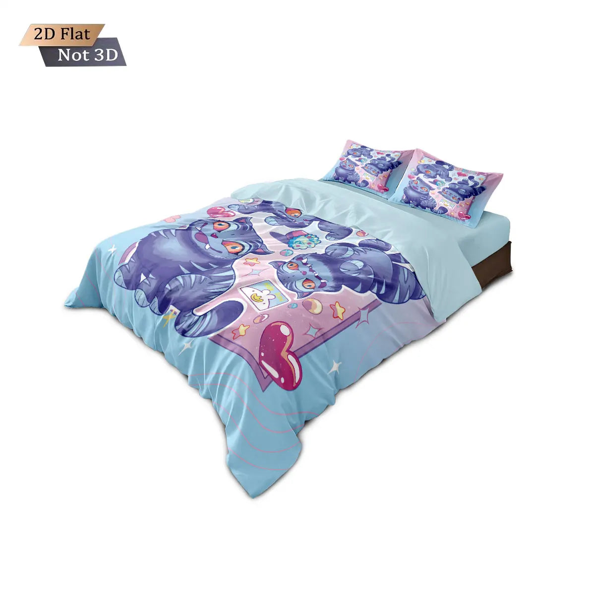 3pcs K-Pop Demon Hunters Printed Chipless Bedding Set Multi Size Comfortable Bedroom Bedding Decoration Machine Washable