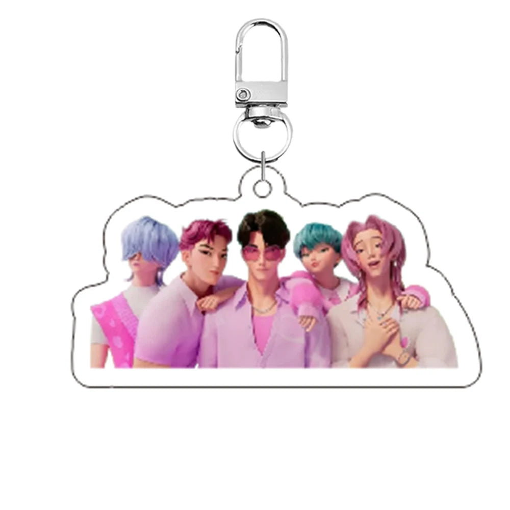 Kpop Demon Hunters Huntrix Saja Boys Acrylic Keychains Hot Accessories Jewelry Rumi Zoey Mira Sold My Soul Keyrings Fans Gifts