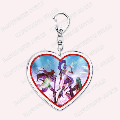 Kpop Demon Girls Keychain for Accessories Huntrix Saja Boys Rumi Zoey Jinu Derpy Tiger Keyrings Key Chains Jewelry Fans Gifts