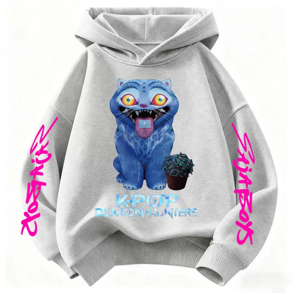Men Women Hoodies KPop Demon Hunters Graphic Sweatshirts Fleece Warm Hooded Pullovers 2025 Fashion Male Sudadera Print Top