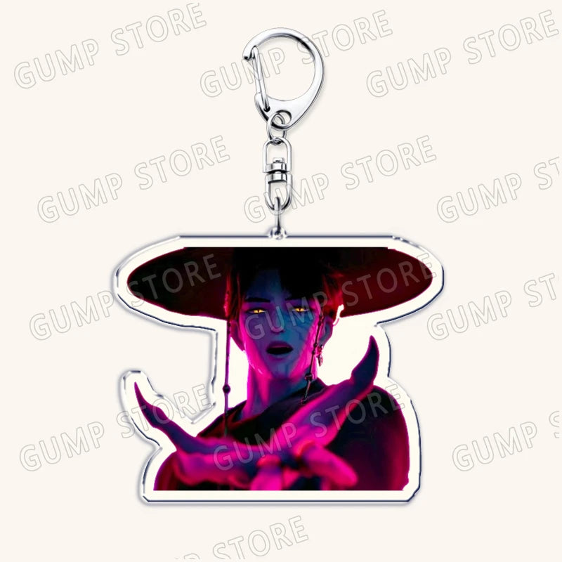 Hot Kpop Demon Hunters Huntrix Saja Boys Keychains for Accessories Jewelry Rumi Zoey Jinu Mira Sold My Soul Keyrings Fans Gifts