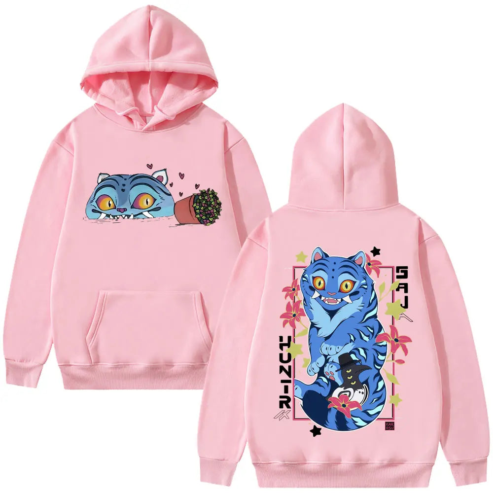 Limited Movie Kpop Demon Hunters Derpy Tiger Hoodie Men Women Fashion Cartoon Trend Sweatshirt Unisex Casual Oversized Pullover