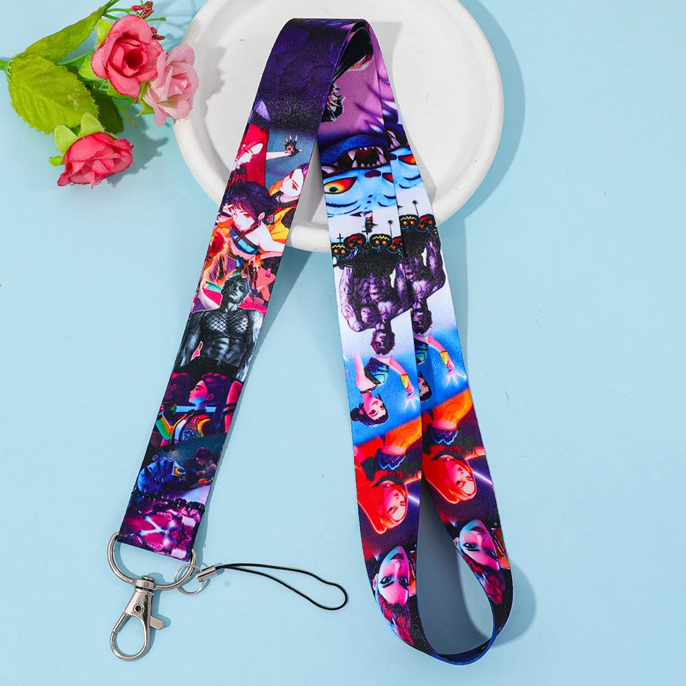 K Pop Demon Hunters Cartoon Characters Lanyard Card Holder Fans Phone Strap Keychain Gift for Friends