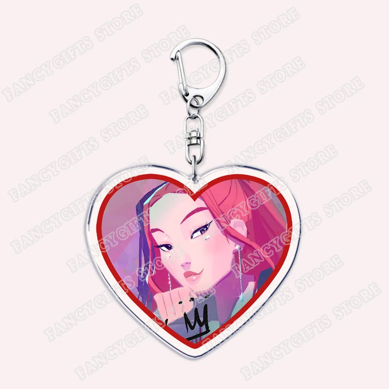 Kpop Demon Girls Keychain for Accessories Huntrix Saja Boys Rumi Zoey Jinu Derpy Tiger Keyrings Key Chains Jewelry Fans Gifts