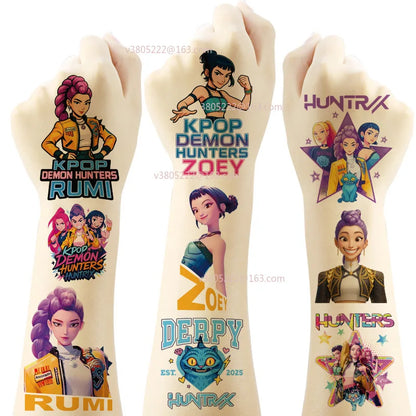 New 20pcs/set Cartoon Kpop Demon Hunters Rumi Kang Temporary Tattoo Sticker Rumi Tattoo Sticker Demonizing For Party Gifts