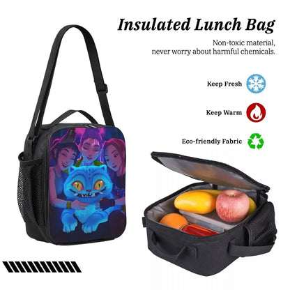 3Pcs Kpop Demon Hunters Huntrix  Backpack Set for Kids Pencil Boxes Bookbag Sets with Lunch Box For School Students Knapsack