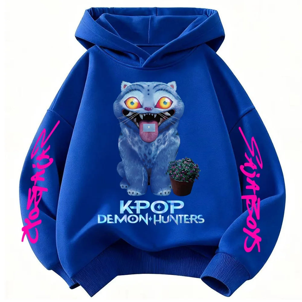 Men Women Hoodies KPop Demon Hunters Graphic Sweatshirts Fleece Warm Hooded Pullovers 2025 Fashion Male Sudadera Print Top