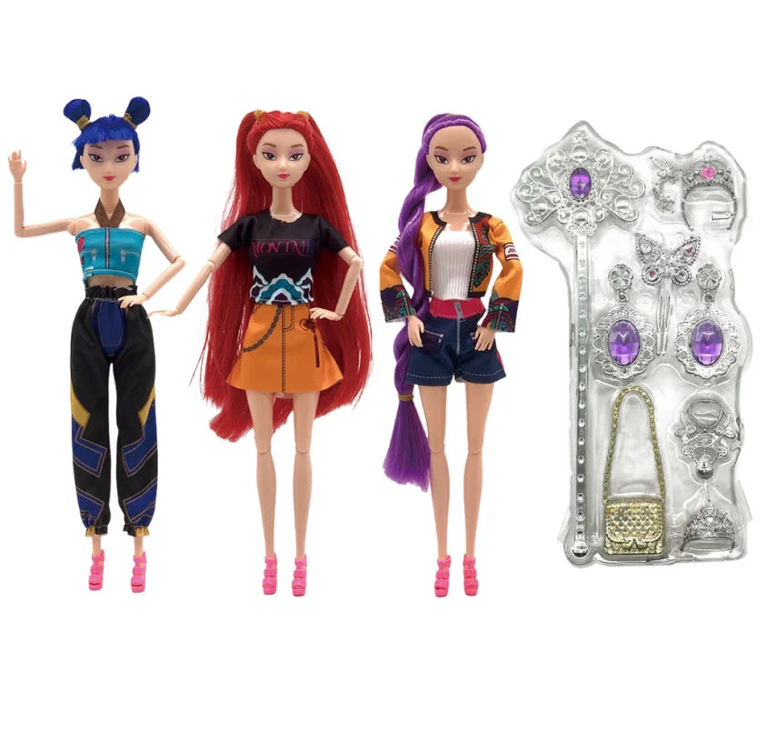 The latest 2025 anime KPop  Demon Hunters doll vinyl toy Rumi Mira zoi character vinyl mask small statue birthday gift, fan club