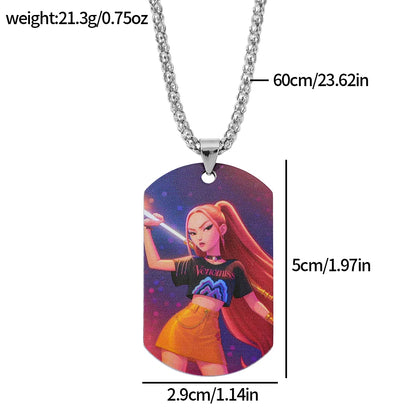K-pop Demon Hunters Y2K Necklace Harajuku Anime Personalized Character Pendant Charm for Men & Women Fashion Jewelry Gift