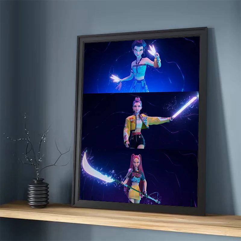 Movie KPop Demon Hunters Poster HD art wall waterproof home living room bedroom coffee house bar aesthetic room wall decoration