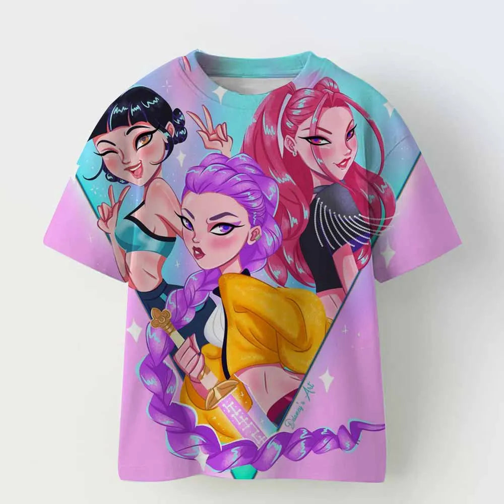 Derpy Tiger Kpop Demon Hunters Kids T-shirt Tops Girls Boys Cotton Summer Short Sleeve Tee Crew Neck Cute Tiger Funny T Shirts