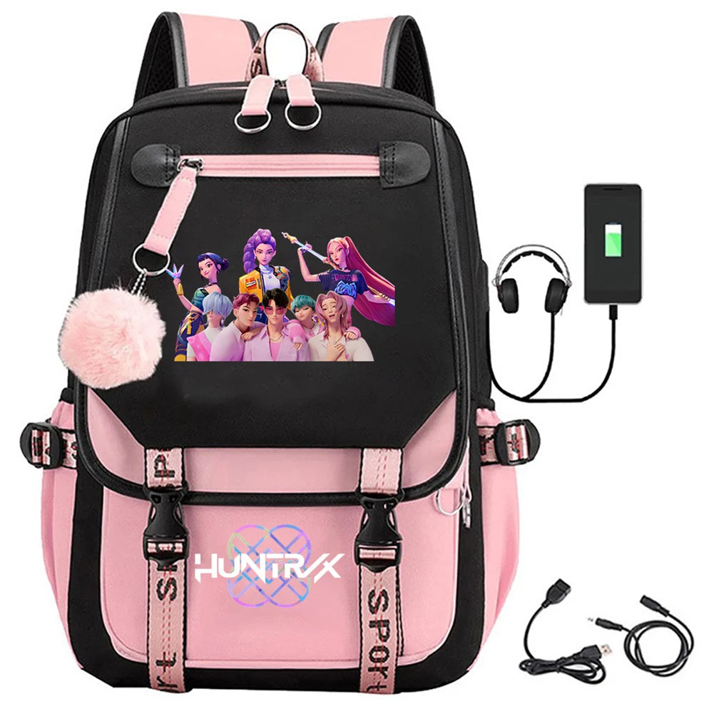 For KPop Demon Hunters Backpack Teenagers Daily Backpack 2025 Hot Movie Huntrix Demon Hunters School Bag for Students Girls Boys