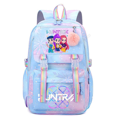 Anime KPop Demon Hunters Backpack Fashion High-capacity Backpack with Cartoon Character Graphics Rucksack Children Birthday Gift