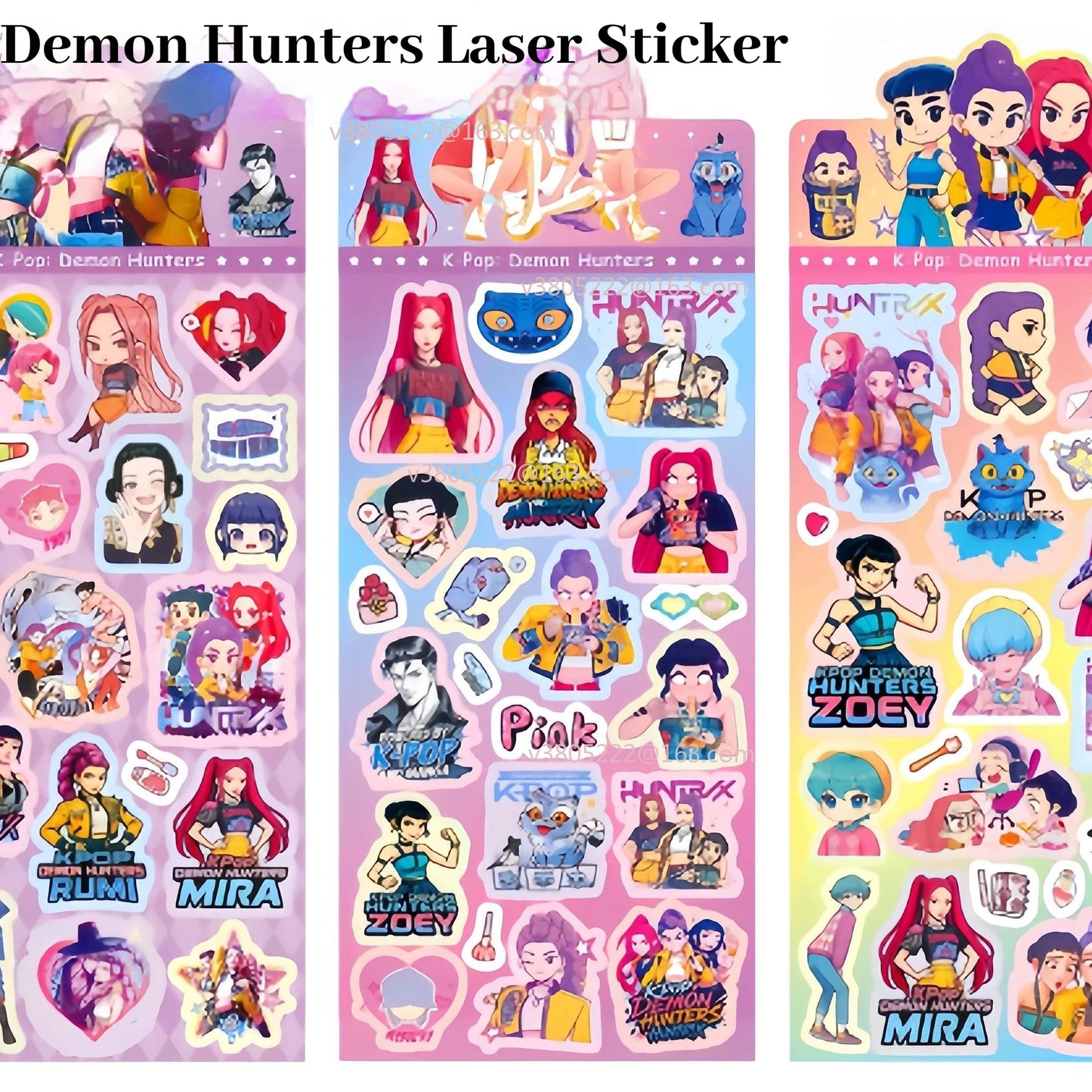 New K-PoP Demon Hunters Guka Devil Men's Group Anime Laser Cut Sticker for Office Stationery And School Supplies Decoration