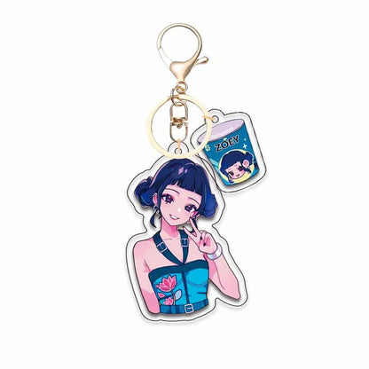 KPop Demon Hunters Kawaii Saja Boys Superstar Zoe Rumi Mira Acrylic Keychain Unters HUNTR/X Baby Keyring Huntr-X Bag Pendant