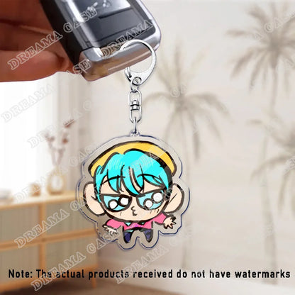 Cartoon K-Pop Demon Hunters Saja Boys Acrylic Keychains Ring Double-Sided Key Chain Jewelry Fan Love Gifts