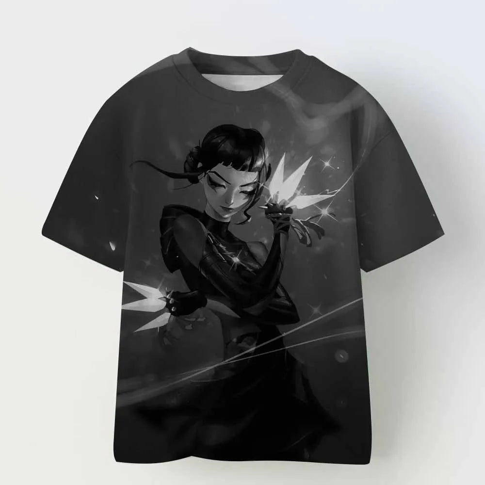 Kpop Demon Hunters Kid Adult Shirt Halloween 3D Mesh Comfortable Sports T-shirt Men's And Women's Extra Large Couple Dress