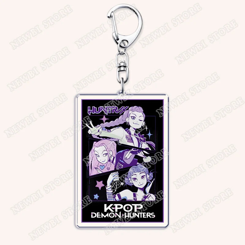Kpop Demon Girls Huntrix Saja Boys Keychains for Accessories Bag Marcus Rumi Zoey Jinu Ramen Ramyeon Keyring Jewelry Fans Gift