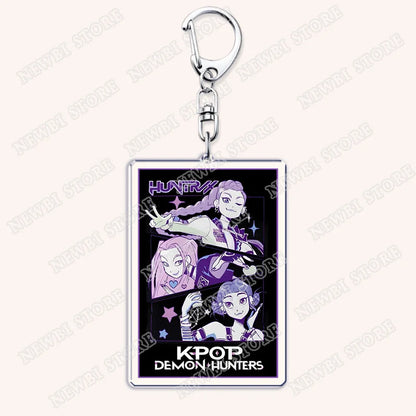 Kpop Demon Girls Huntrix Saja Boys Keychains for Accessories Bag Marcus Rumi Zoey Jinu Ramen Ramyeon Keyring Jewelry Fans Gift