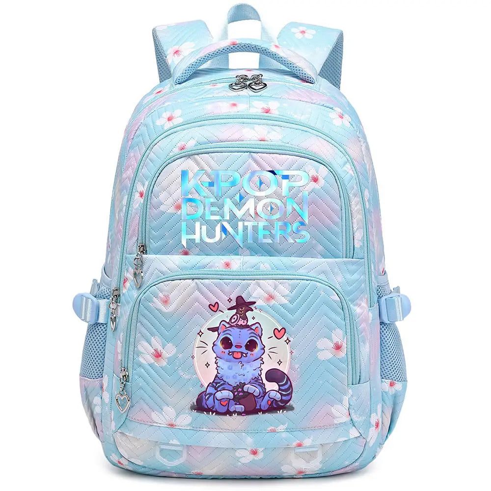 KPop Demon Hunters Backpack Cat Derpy Print Cartoon School Bag High Quality Large Capacity Boys Girls Student Leisure Backpacks